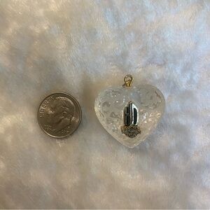 ☘️Harley-Davidson Frosted White Puffy Heart Pendant